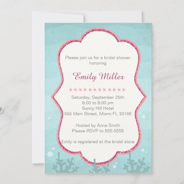 under The Sea Bridal Shower Invitation (Front)