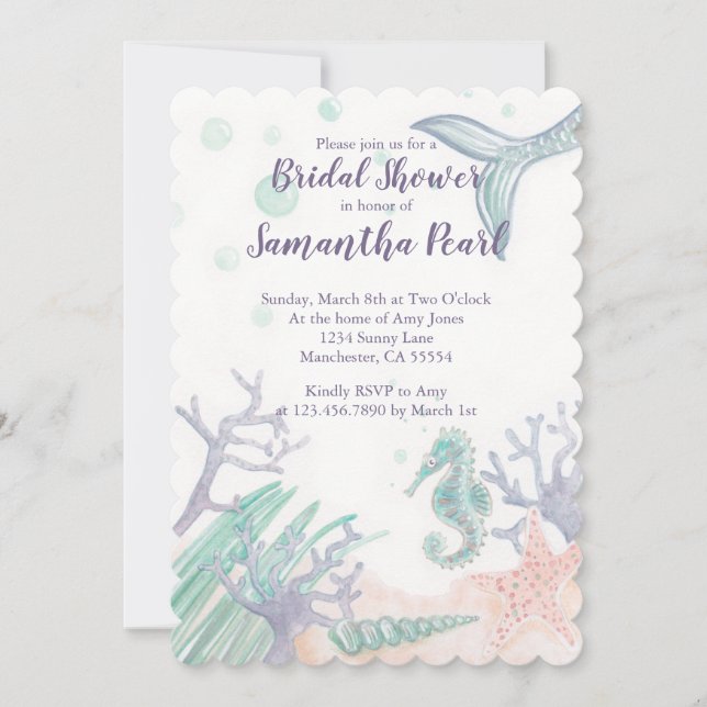 Under the Sea Bridal Shower Invitation (Front)