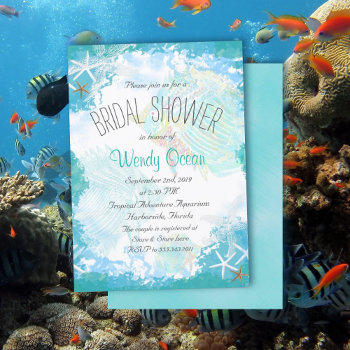 Under The Sea Bridal Shower Invitation by sandpiperWedding at Zazzle
