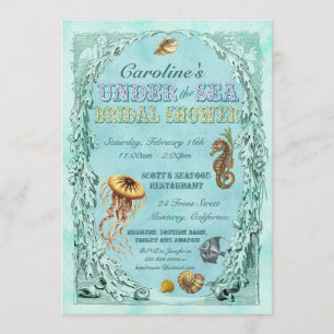 Under the Sea Bridal Shower Invitation - purple