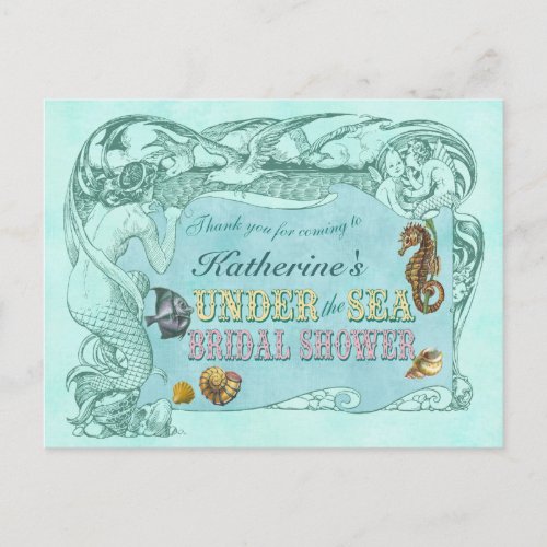 Under the Sea Bridal Shower Thank You Postcard