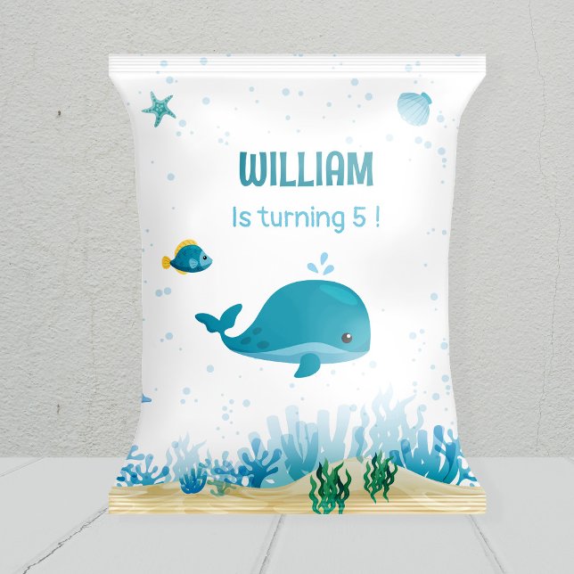 Under The Sea Chip Bag, Under The Sea Party Favor  (Under the sea chip bag, chips bag wrapper, party favors bag, under the sea party favors bag,)