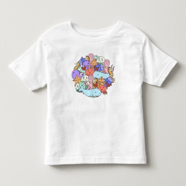 Under the Sea, Circle of Sea Life! Cute Toddler T-shirt (Front)