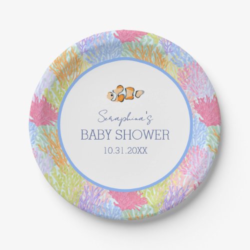 Under The Sea Clown Fish Baby Shower Paper Plates
