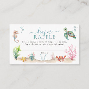 Under The Sea Colorful Baby Shower Diaper Raffle Enclosure Card
