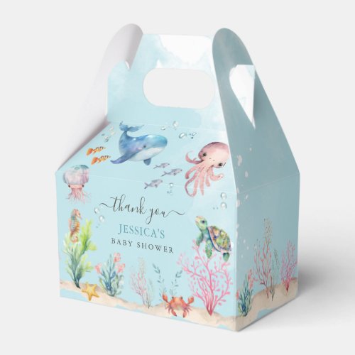 Under The Sea Colorful Ocean Animals Baby Shower Favor Boxes