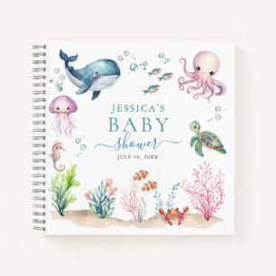 Under The Sea Colorful Ocean Animals Baby Shower Notebook