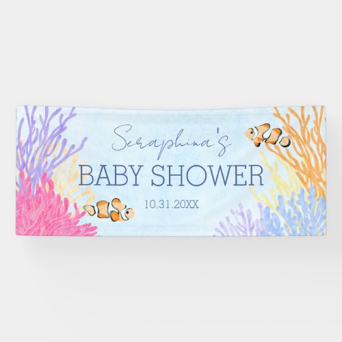 Under The Sea Coral Reef Baby Shower Banner