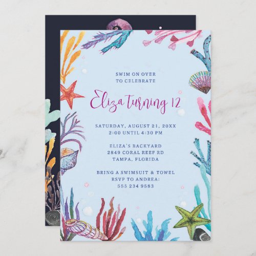 Under the Sea Coral Reef Party Invitation