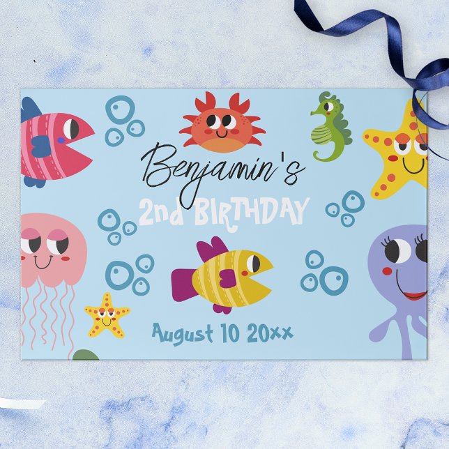 Under The Sea Creatures Birthday Paper Placemat (Creator Uploaded)