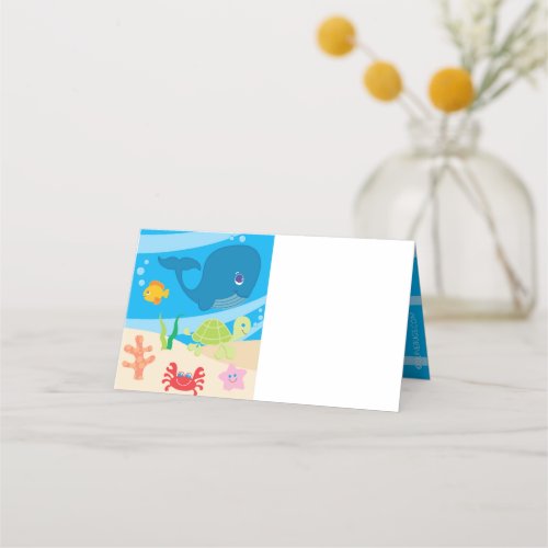 Under the Sea Creatures Birthday Place Card