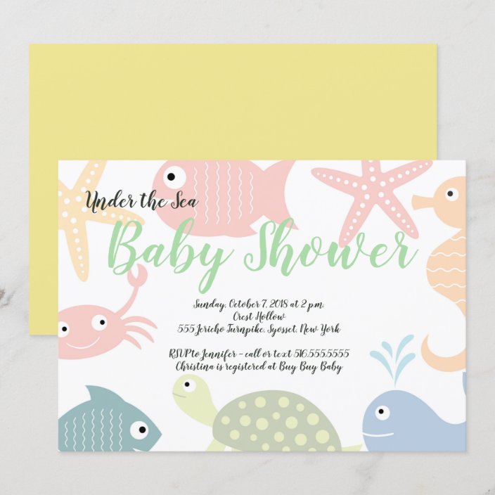 Under The Sea Creatures Ocean Baby Shower Invitation Zazzle Com