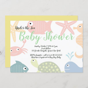 Under the Sea Creatures Ocean Baby Shower Invitation