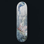 Under the Sea Creatures Watercolor Scene Skateboard<br><div class="desc">Do you have a cause? Post it on your belongings.
Dusty blues predominate in this subtle,  under the sea,  ocean life watercolor painting. Touched with pastel coral as dim light filters through the water. Accent anything that could use coastal,  ocean blue art. Personalize with message,  cause,  and name.</div>