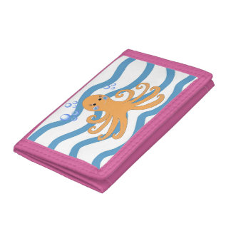 Under the Sea Critter Octopus Trifold Wallet