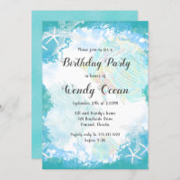 Under the Sea Custom Birthday Party Invitations