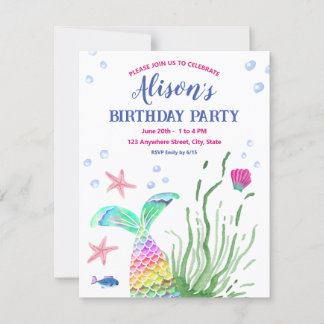 Under The Sea Custom Name Party Invitation