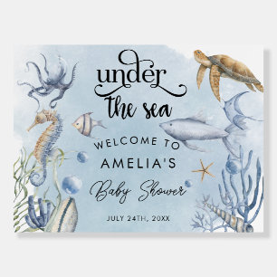 Under the Sea Cute Baby Shower Welcome Poster