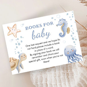 Under The Sea! Cute Boy Baby Shower Book For Baby Enclosure Card