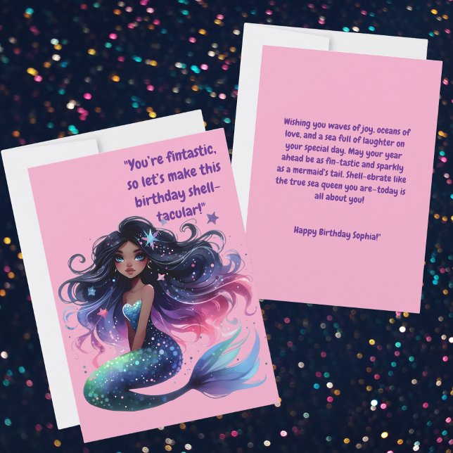 Under The Sea Cute Mermaid  Birthday Greeting Card (Creator Uploaded)