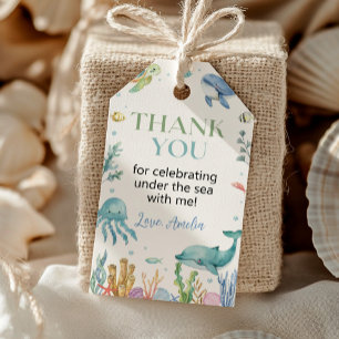 Under the Sea Cute Ocean Animal Birthday Thank You Gift Tags