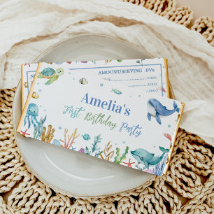 Under The Sea Cute Ocean Animals Birthday Hershey Bar Favors