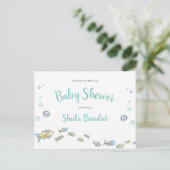 Under The Sea Cute Ocean Baby Shower Invitation Postcard (Standing Front)