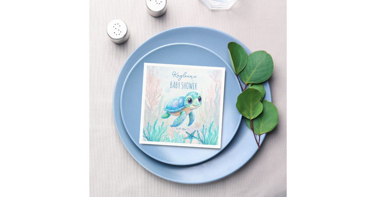 Baby Sea Turtle Napkins- Set of 4