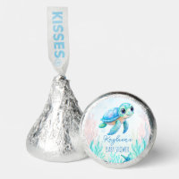 Under the sea cute turtle aqua blue edible favors