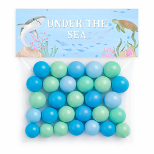 Under The Sea Dessert Goodie Treat Bag Topper Note Card
