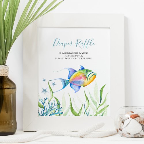 Under The Sea Diaper Raffle Baby Shower Sign