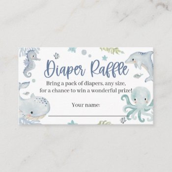 Under The Sea Diaper Raffle Card For A Boy by PartyPrintery at Zazzle