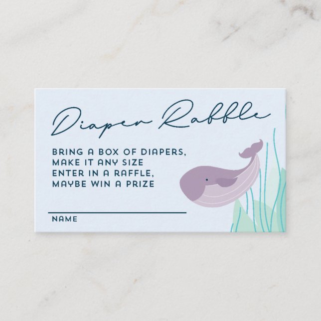 Under the Sea Diaper Raffle Enclosure Card (Front)
