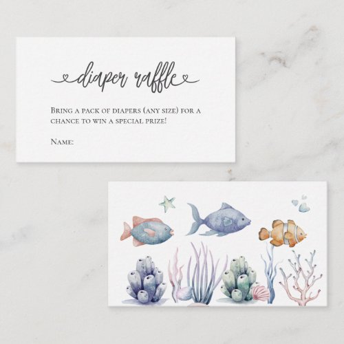 Under the Sea Diaper Raffle Ticket Enclosure Card