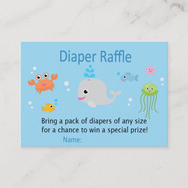 Under the sea Diaper Raffle Tickets (Front)