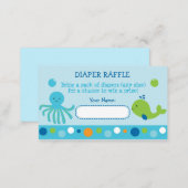 Under the Sea Diaper Raffle Tickets Enclosure Card (Front/Back)