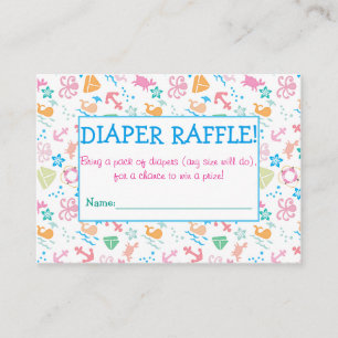Under The Sea Diaper Raffle Tickets Enclosure Card