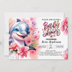Under the Sea Dolphin Baby Shower Invitation