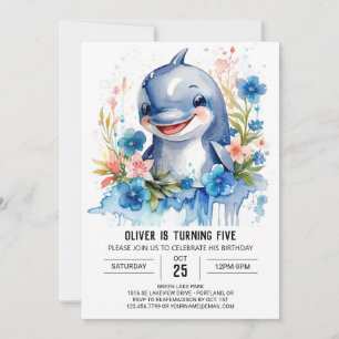 Under the Sea Dolphin Delight Birthday Invitation