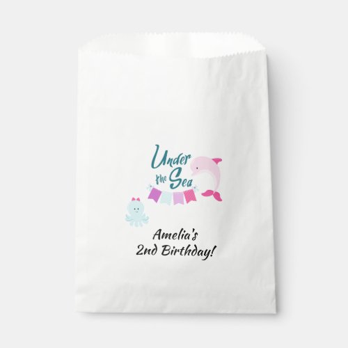 Under the Sea Dolphin  Girls Birthday Party Favor Bag