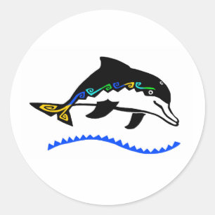 Under the sea - DOLPHIN- Nature - Wildlife - Classic Round Sticker