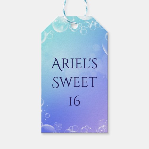 Under the Sea Enchanted Bubbles Custom Party Favor Gift Tags