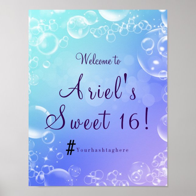 Under the Sea Enchanted Bubbles Party Welcome Sign (Front)