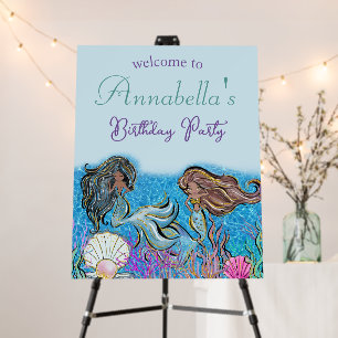 Under the Sea Enchanted Dark Skin Mermaids Foam Board