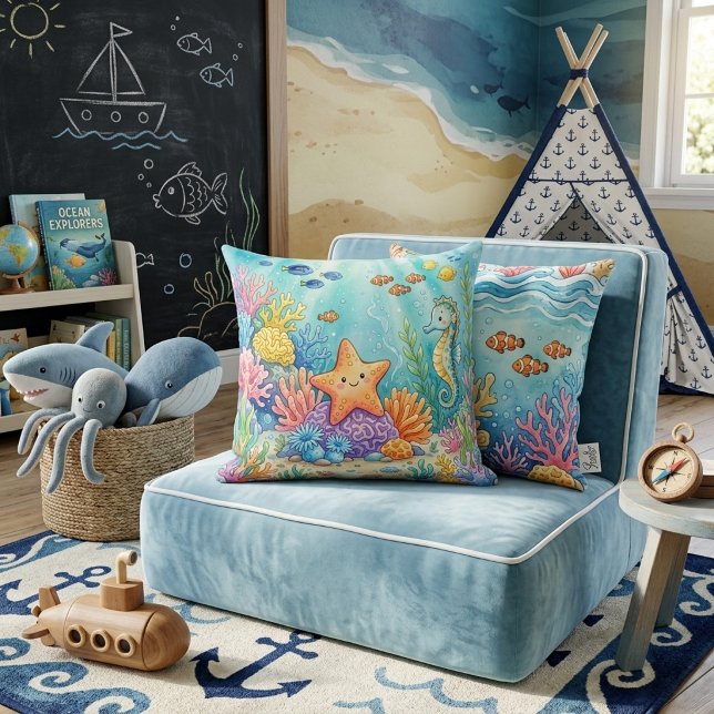 Under the Sea Explorers Throw Pillow (Creator Uploaded)