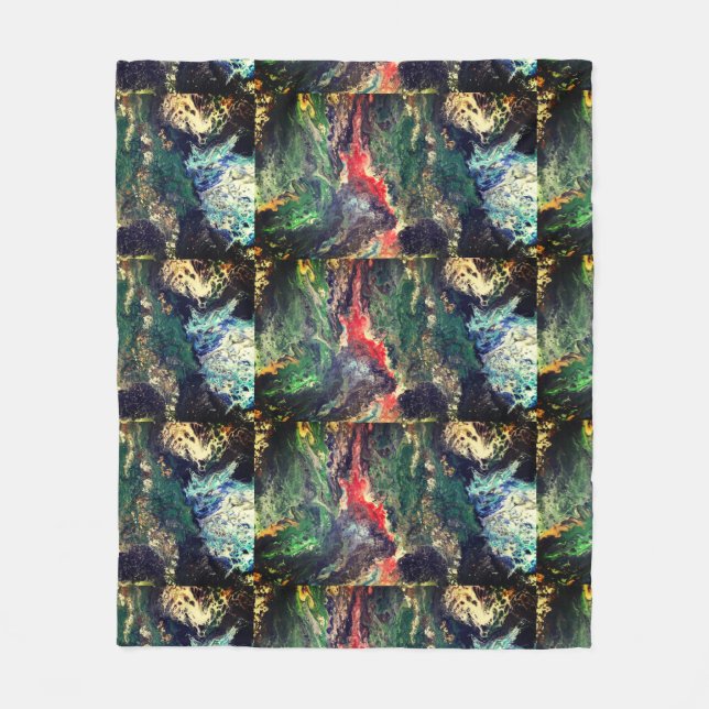 Under the Sea Fairy tale series painting in green  Fleece Blanket (Front)