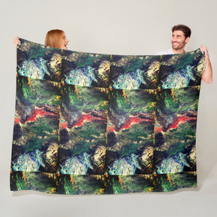 Under the Sea Fairy tale series painting in green  Fleece Blanket