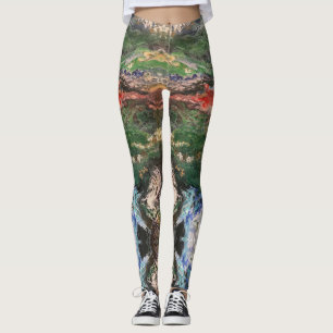 Under the Sea Fairy tale series painting in green Leggings