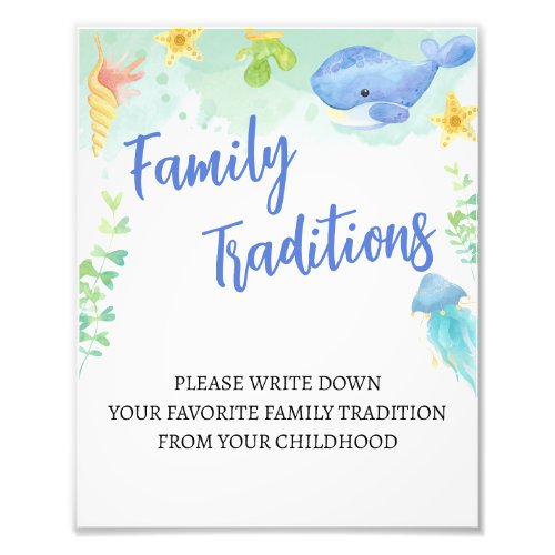 Under the Sea Favorite Family Traditions Sign 