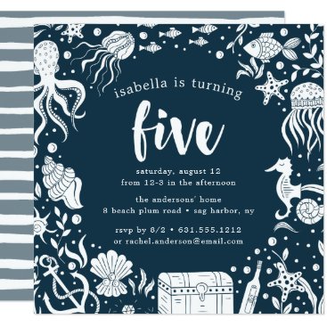 Under the Sea | Fifth Birthday Party Invitation Under the Sea | Fifth Birthday Party Invitation